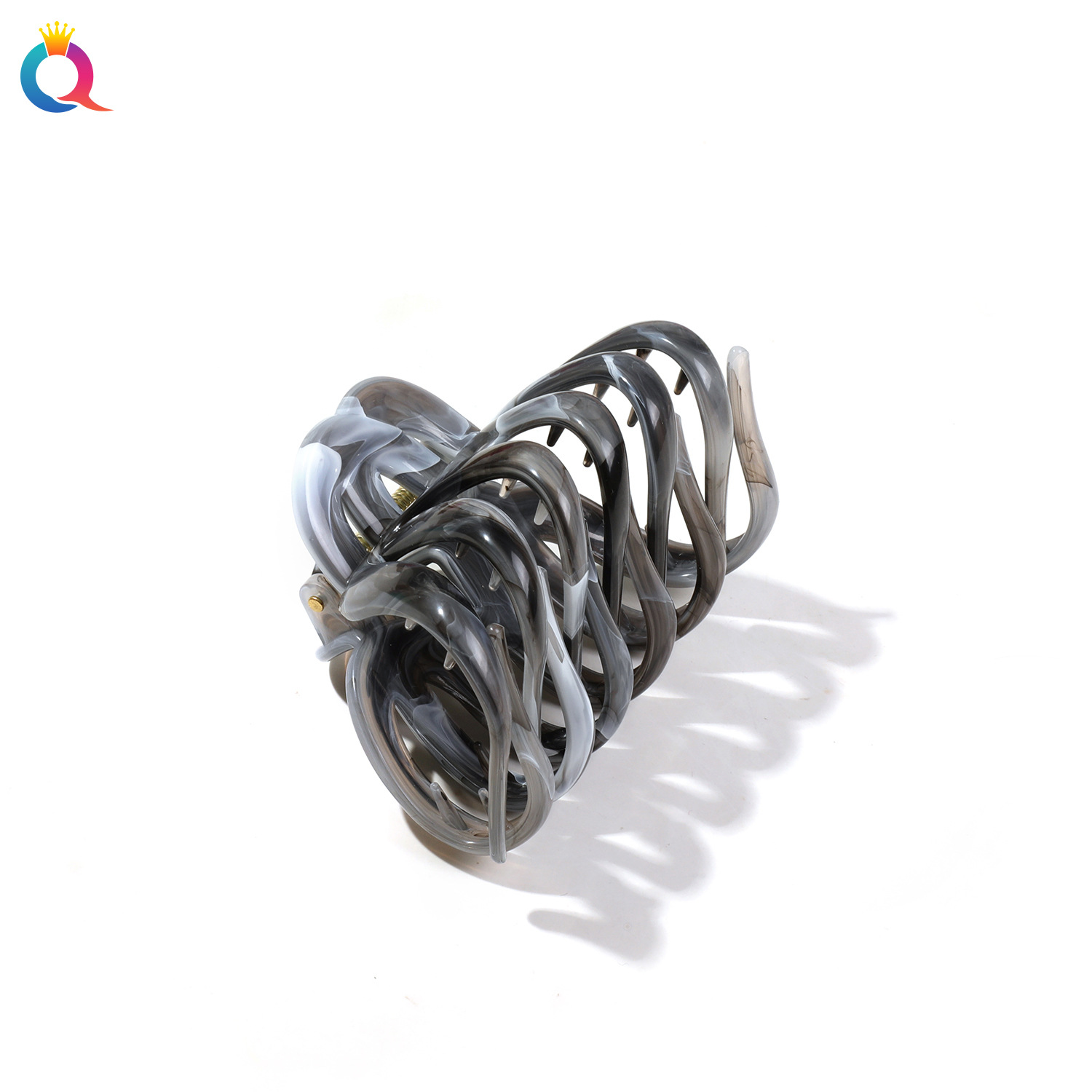 The Qiyue Cross-border high-end large-sized grille gripper hair clip is suitable for those with thick hair. The shark clip is a hair accessory for the back of the head and the updo Item Picture