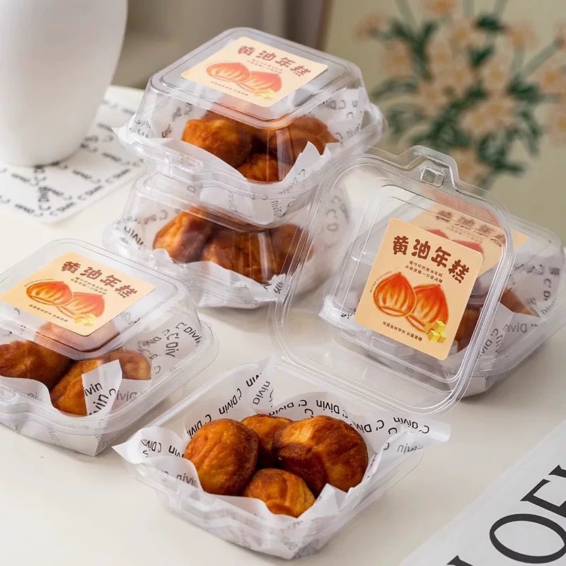 Internet-famous butter rice cake packaging box, 4-inch mochi Basque Tiramisu dessert cake box, transparent baking box full figure