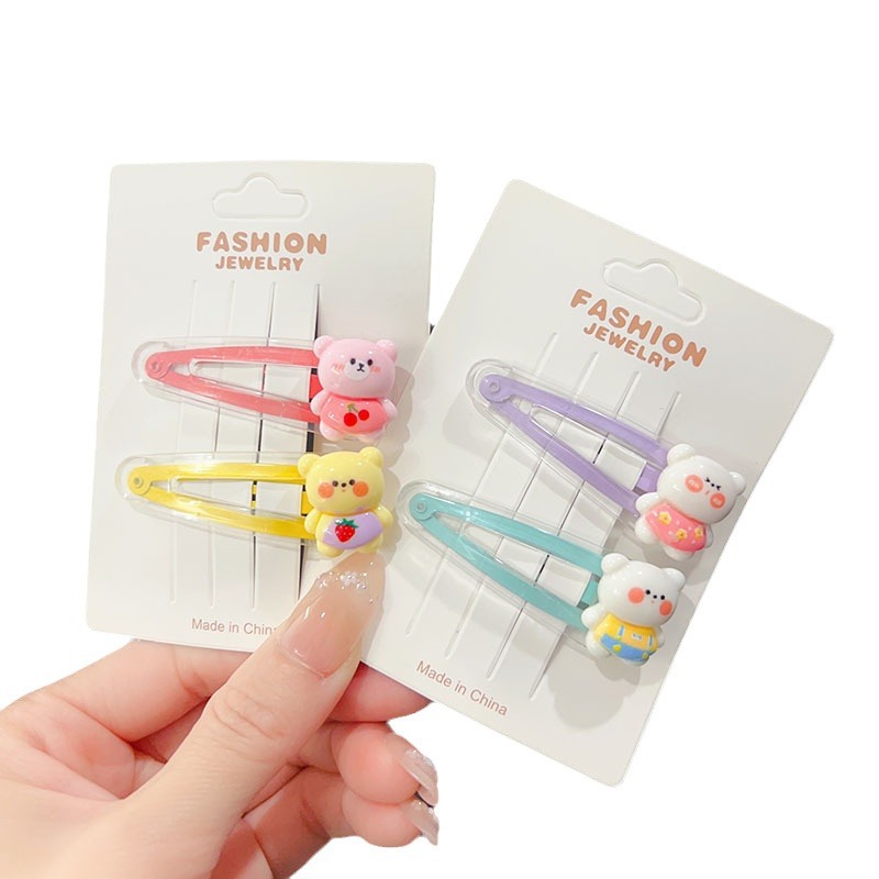 Baby girl hair clip, candy color, cute cartoon animal fruit bangs, bb clip, children's cute hair accessory clip for kids Item Picture