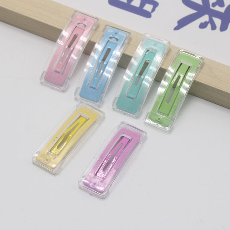 Cute transparent candy-colored bb hair clip, diy hair accessory, Korean-style broken hair clip, side bangs clip wholesale full figure