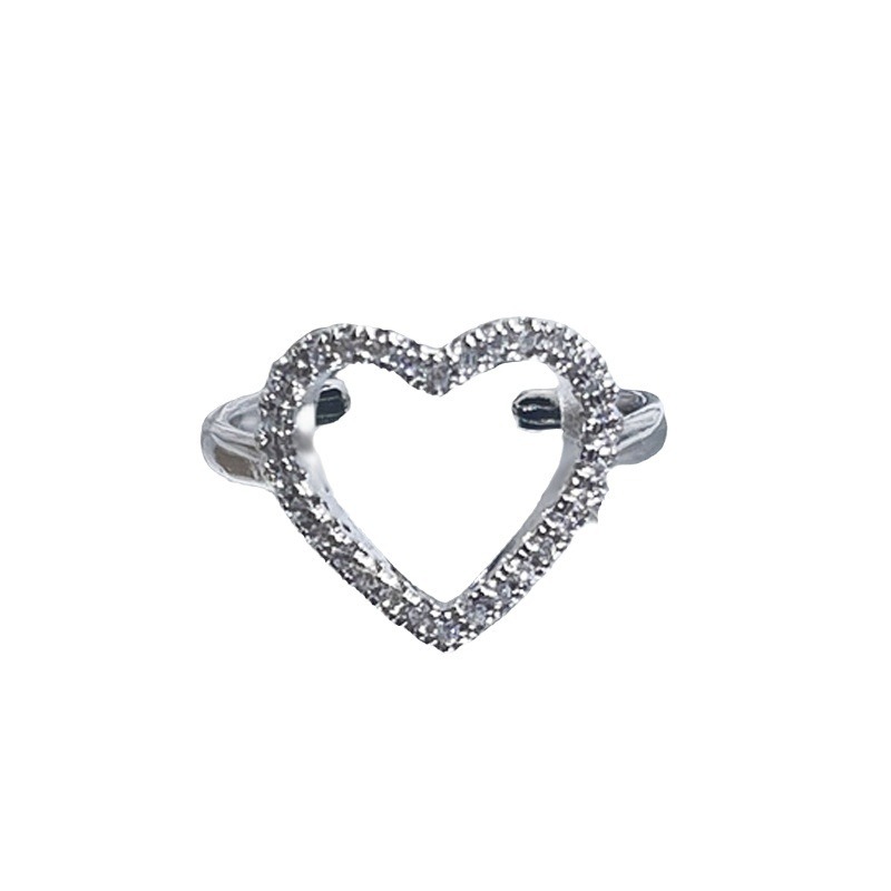 Minimalist hollowed-out heart-shaped ring for women, simple ring, unique and versatile, exquisite open ring, niche Instagram trendy index finger ring Item Picture
