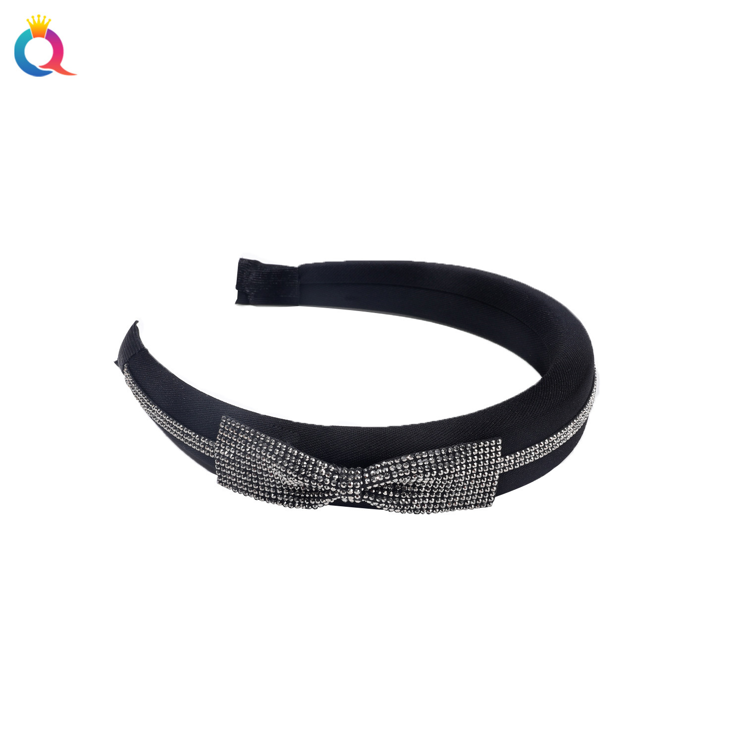 Qiyue Cross-border Water Diamond bow tie Hair Band Autumn and Winter High skull Top sponge Face Wash Hair Hole Women's updo Hair Band Hair Accessory wholesale Item Picture