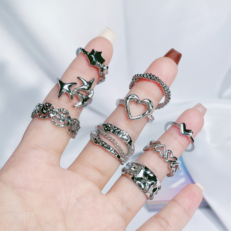 Minimalist plain ring, versatile and unique open ring, women's Instagram cold style, niche design sense, elegant and fashionable index finger ring Specification drawing