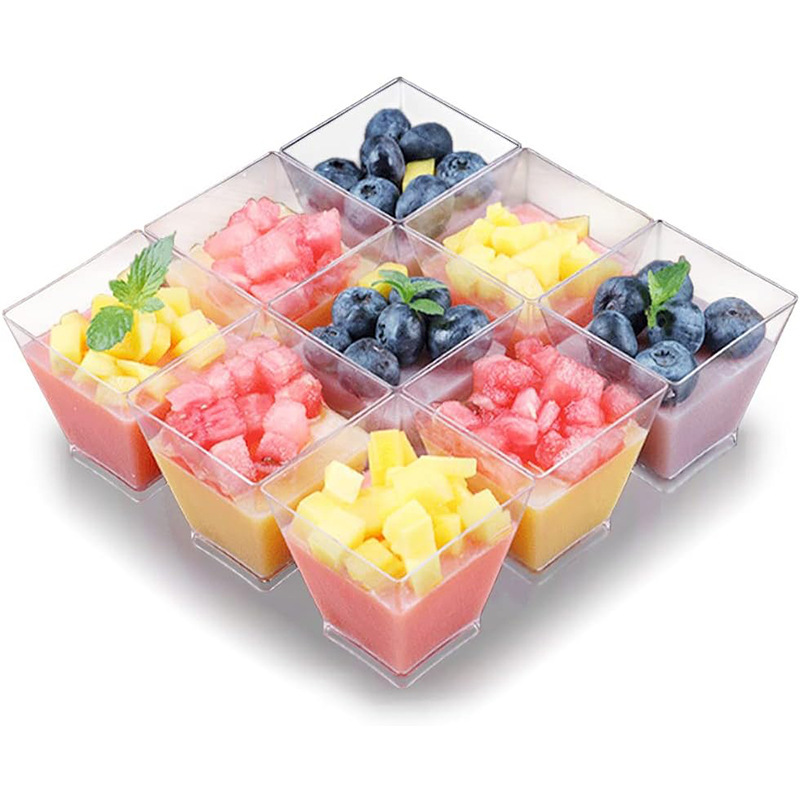 Disposable transparent plastic cups, flat LIDS, heart-shaped pudding cups, dessert cups, double-layer milk cups, heart-shaped mousse cups Item Picture
