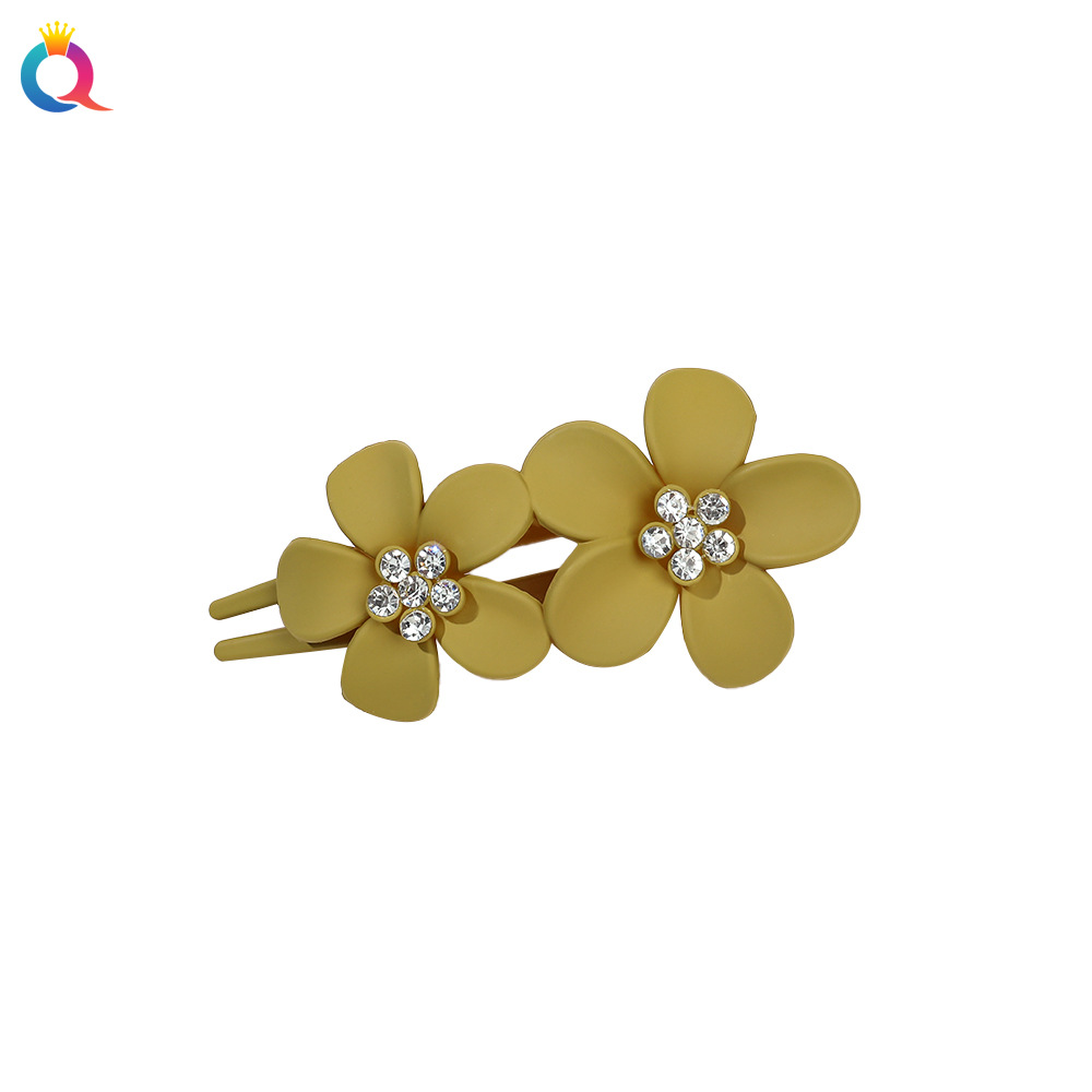 Wholesale of Qiyue Cross-border high-end water diamond flower hair clips, back head updo hair clips, ponytail and duckbill hair accessories Item Picture