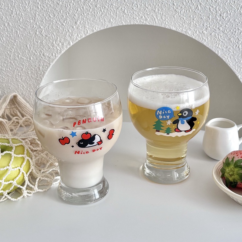 High appearance level Internet celebrity cup beer mug, home glass cup, penguin home craft beer, personalized and creative wine glass, wheat full figure