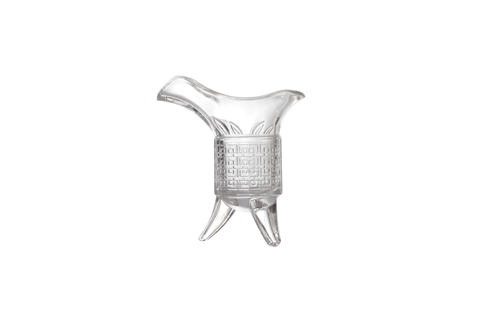 Retro imperial cups, ancient antique-style small wine glasses, three-legged tripod cups, Chinese three-legged creative glass white spirit cups and spirits cups Item Picture