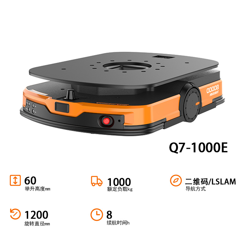 The AGV trolley, Hikvision robot, is a multi-specification industrial robot with omnidirectional QR code navigation, stealth and lifting capabilities Application Scenario