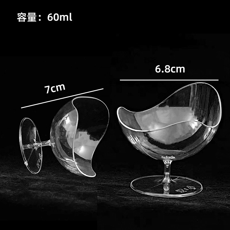 Plastic high-legged ice cream cake pudding yogurt cup, disposable transparent creative wedding dessert table mousse cup details Picture