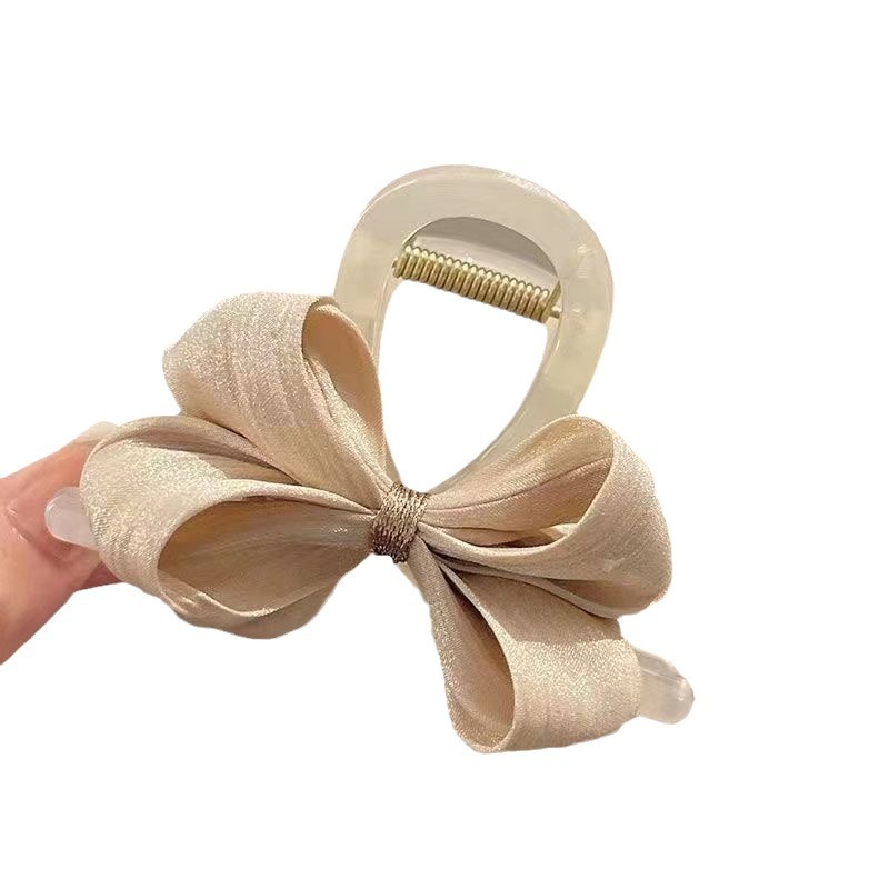 Elegant and refined bow clip, high-end shark clip, sweet and gentle, medium-sized hair clip on the back of the head Item Picture