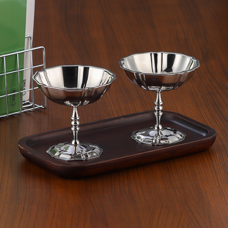 304 stainless steel ice cream cup, highball cup, pudding dessert cup, cocktail cup, smoothie, light luxury lotus ice cream cup Application Scenario