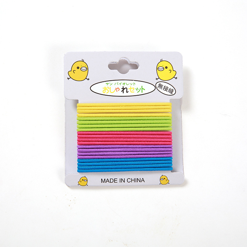 New Korean-style children's hair tie color matching, high-elasticity small hair band 20-piece clip set A97B Item Picture