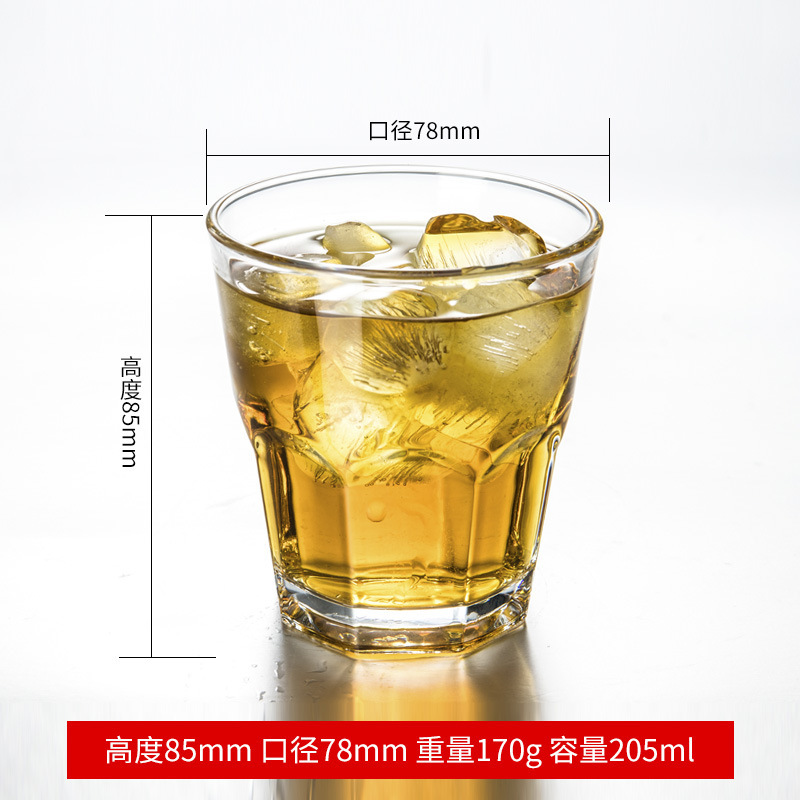 Wholesale of green apple beer mugs, household drinking cups, wine glasses, creative octagonal cups, whisky glasses, thickened water glasses Specification drawing