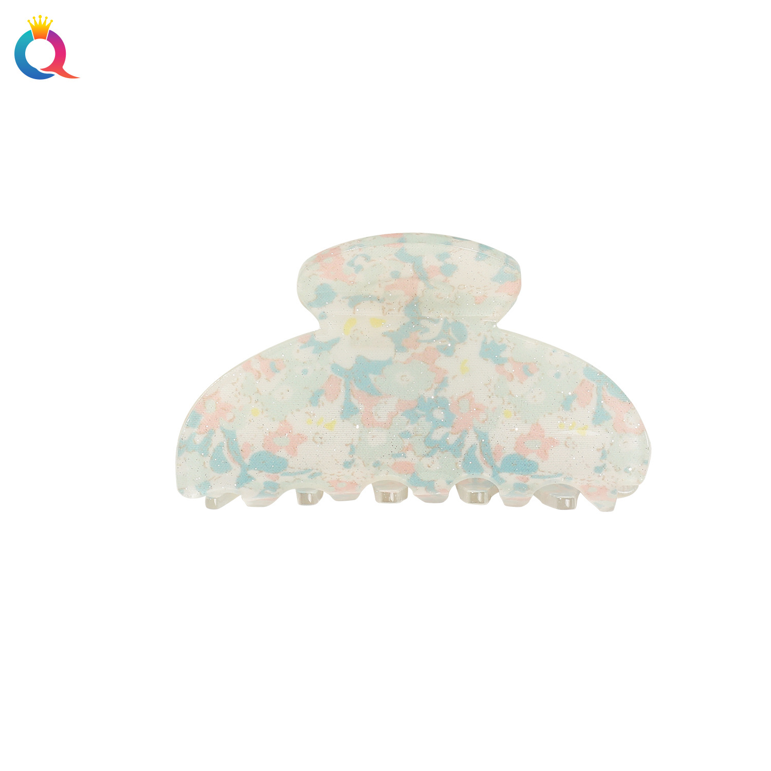 Wholesale of Qiyue's fresh and delicate floral acrylic hair clips, cute shark clips at the back of the head, and simple Daisy claw clips for women Item Picture