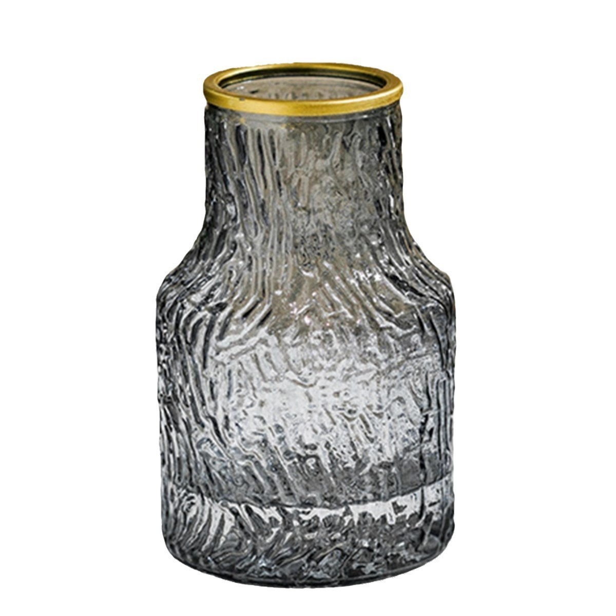 Simple hammer-patterned glass vase decoration with a light luxury and high-end feel. Wholesale of transparent water-grown fresh flower vases for the living room Item Picture