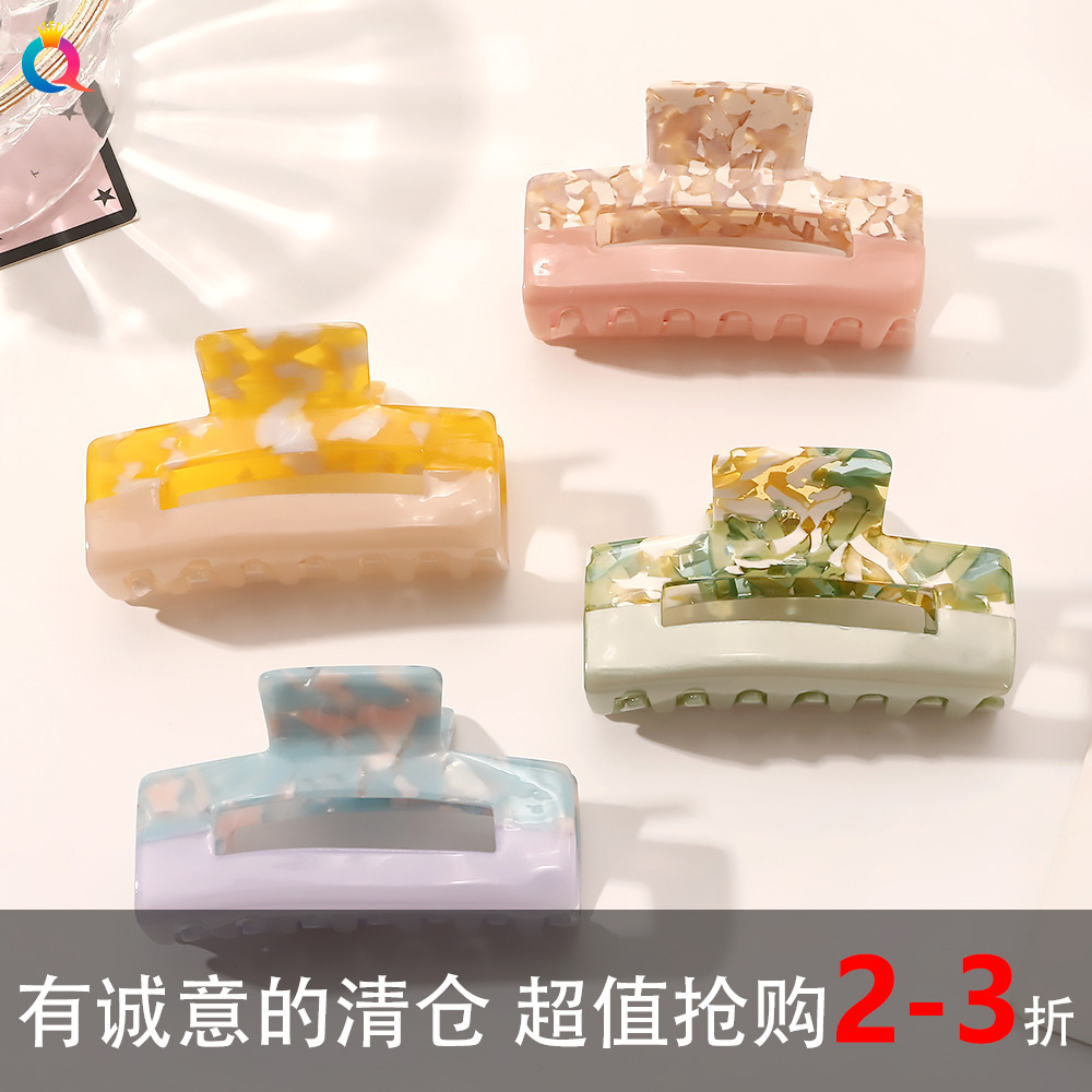 Qiyue Cross-border High-end Cloud Acetate gripper, large updo hair gripper at the back of the head, shark clip hair accessory wholesale details Picture