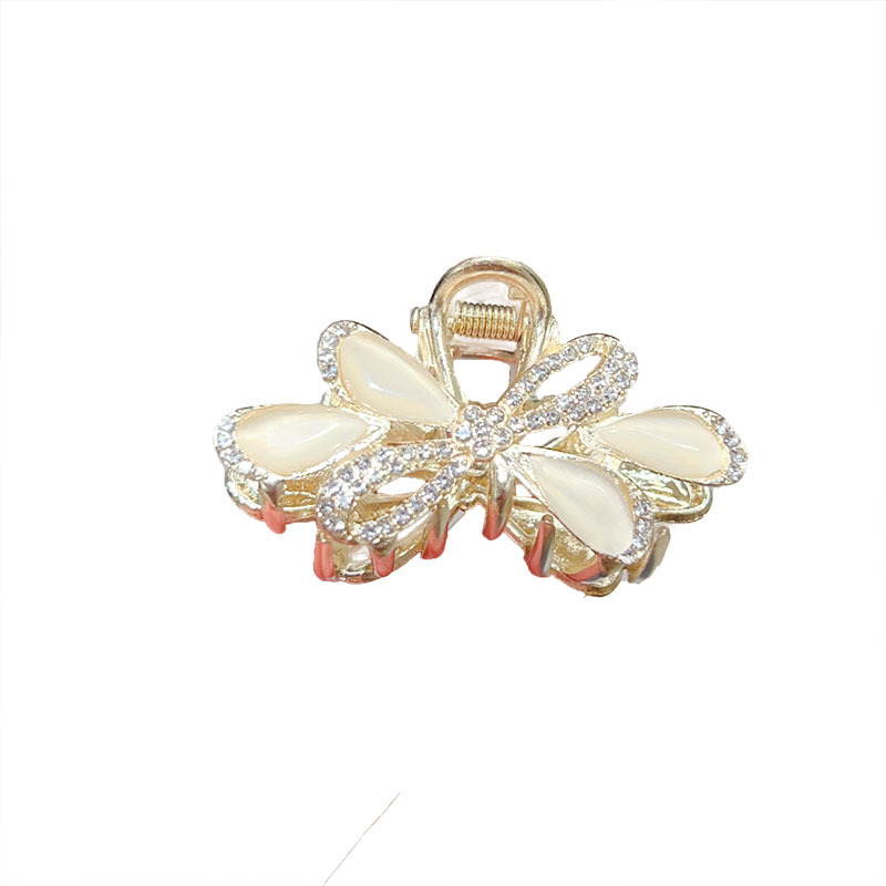 New spring and summer bestsellers: Medium-sized hairpins with cat's eye imitation, bow tie, rhinestone hairpins, and high-end semi-tied pearl accessories Item Picture
