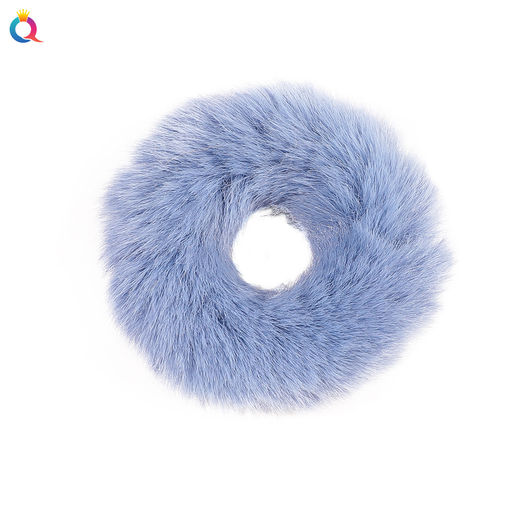 The new autumn and winter collection from Qiyue features a soft and fluffy rabbit-like large intestine hair band, which is a cute and furry hair accessory for women Item Picture