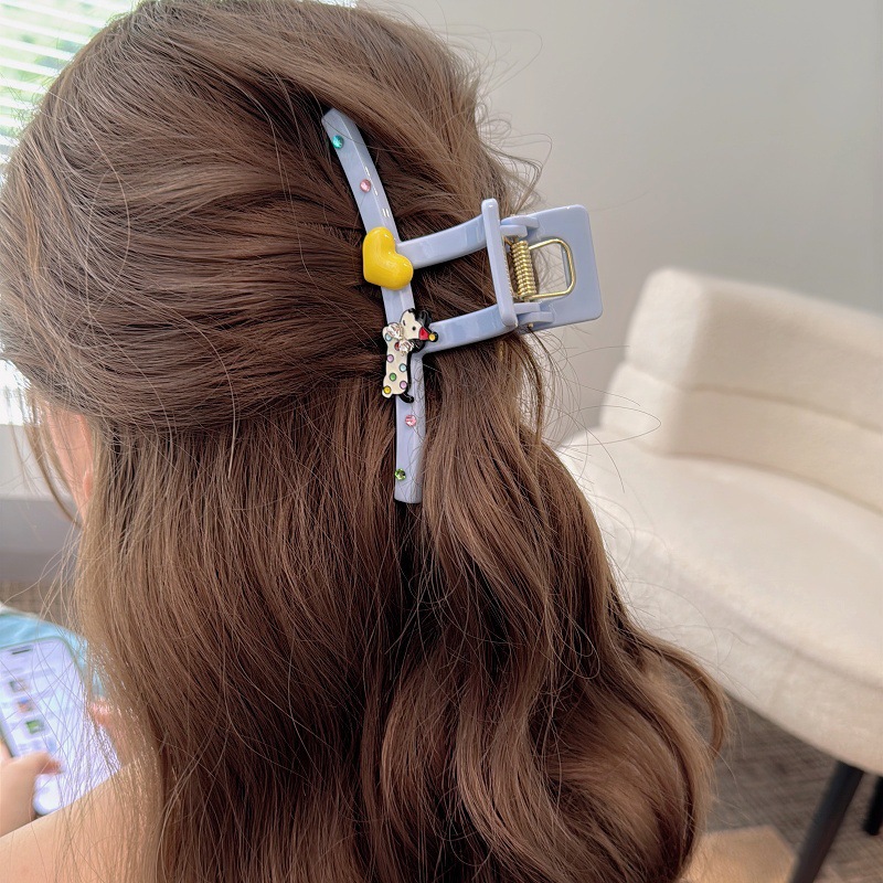 Cute cartoon hair accessory, puppy shark clip, large plate hair clip, high-end hair grip at the back of the head, internet-famous girl grab clip Specification drawing