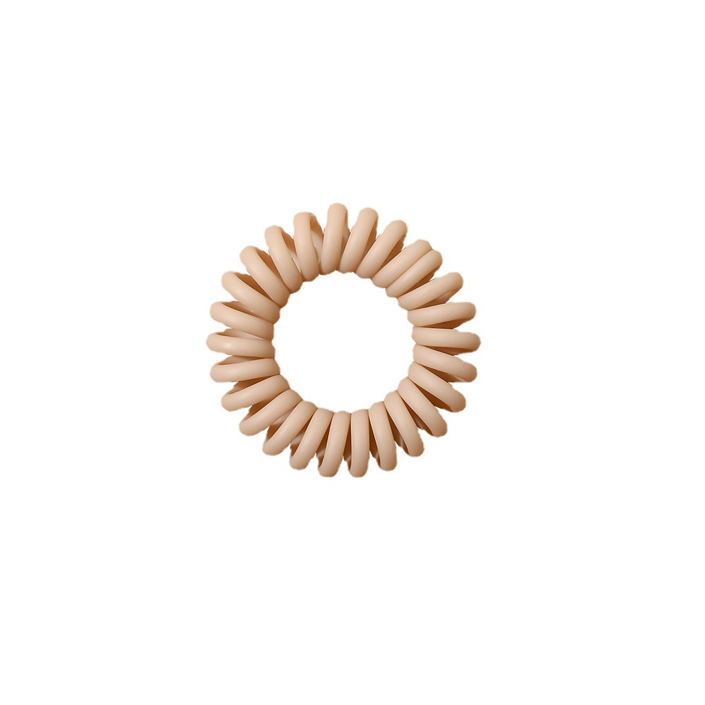 Qiyue Korean version high-elasticity new brown matte telephone line hair band, simple and versatile hair tie, hair accessory Item Picture