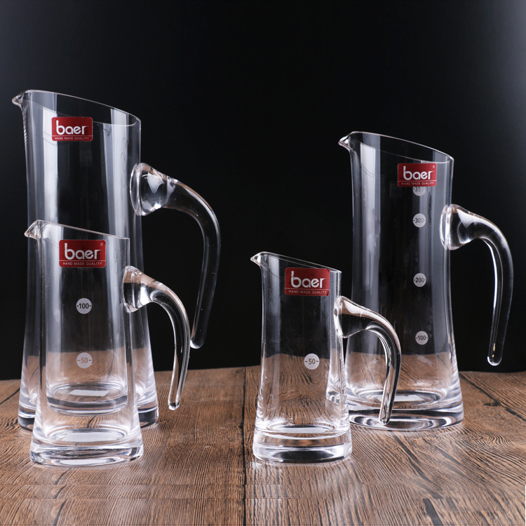 Modern and simple crystal glass wine dispenser, white wine with scale, public cup, slanted mouth, red wine decanter, foreign wine pot details Picture