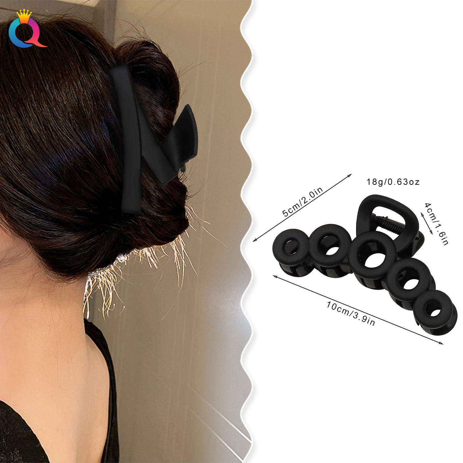 Qiyue Cross-border High-end large-sized irregular-shaped hair clips, women's back head updo hair clips, shark clips, hair accessories wholesale details Picture
