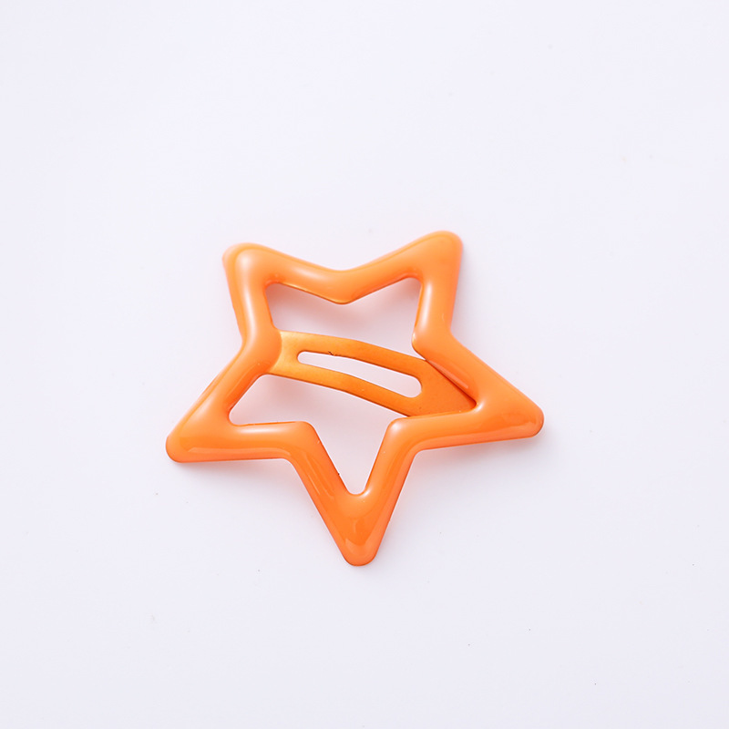 Dopamine hair clips, children's bangs hair clippers, colorful ins five-pointed star BB clips, y2k star hair clips Specification drawing