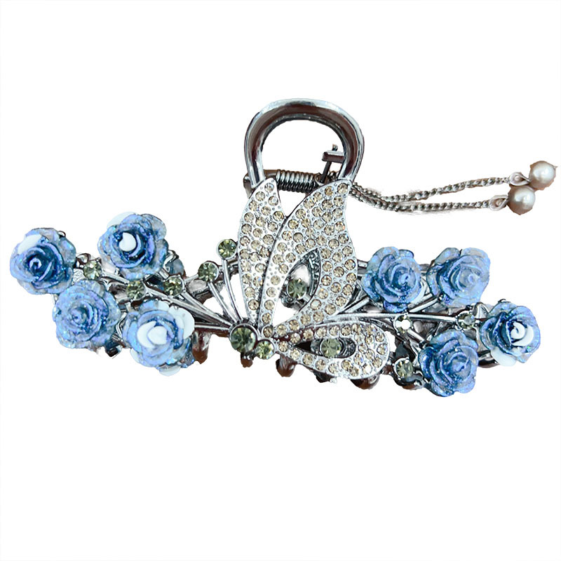 High-end floral tassel hair clips, new butterfly-style back clip, stylish large and versatile shark clip Item Picture