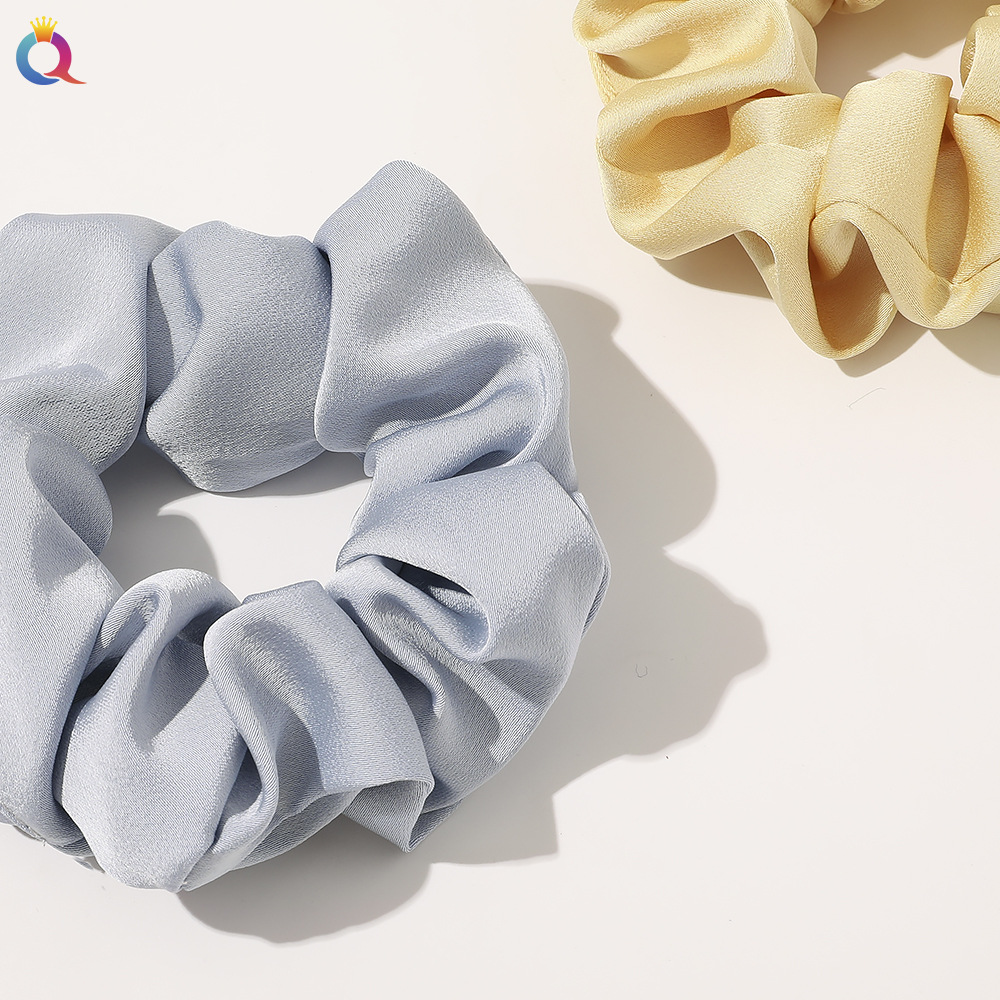Qiyue Korean-style satin smooth large Intestine Hair ring - A simple and versatile solid color large intestine ring for Korean girls Specification drawing