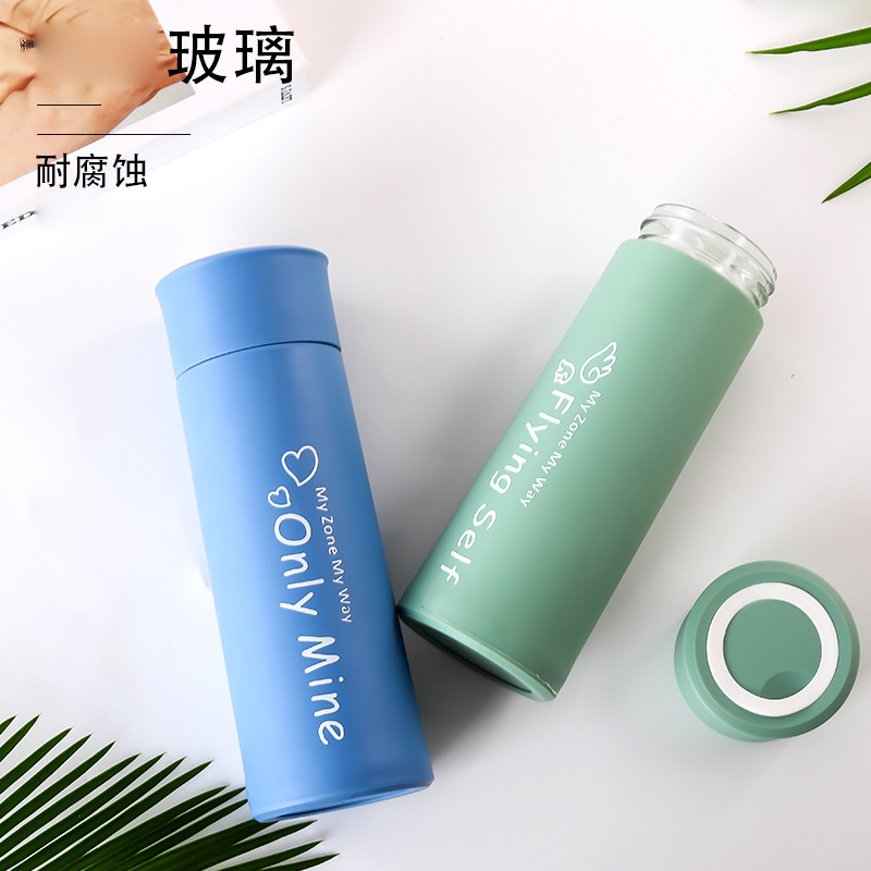 New double-layer handle cup, small gift water cup, cocoa logo advertisement, casual glass cup Application Scenario