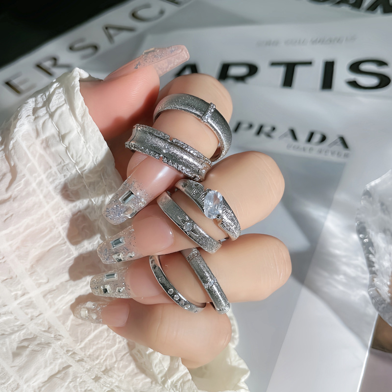 Minimalist and unique brushed retro open ring for women on Instagram, cold style, versatile and fashionable new Chinese simple food ring details Picture