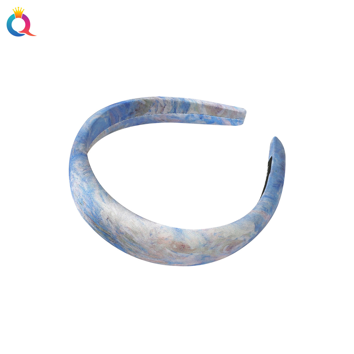 Wholesale of Qiyue New Chinese-style sponge hair bands, painted air quality headbands, high skull top tie-dye hair holes, and high-end hair accessories Item Picture