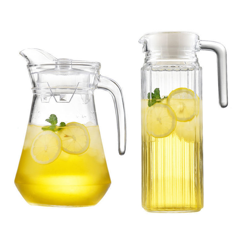 High-temperature resistant glass cold water bottle, large-capacity tea brewing, household strip pot, juice and beverage octagonal pot, tie pot cold water bottle Item Picture