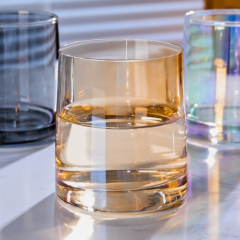 Ins-style homestay simple glass cups, household water cups, hotel mouthwash cups, trapezoidal whisky glasses, high appearance level full figure