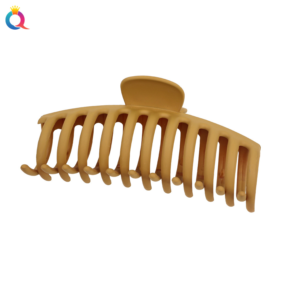 Qiyue matte Oversized hair Clip 13cm keel grab clip for the back of the head ponytail, shark clip hair accessory wholesale Item Picture