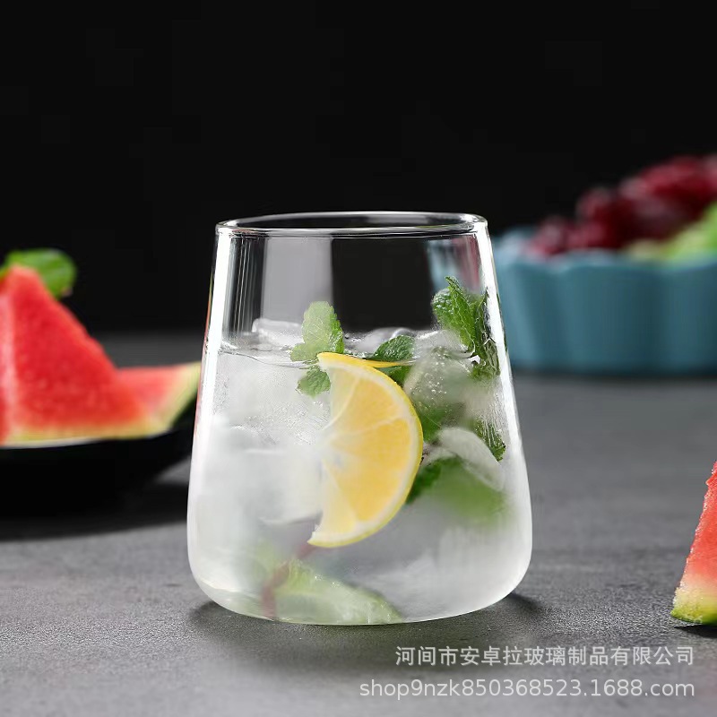 Wholesale Nordic simple transparent water cups, household glass cups, milk cups, juice cups, coffee cups and water drop cups from the manufacturer details Picture