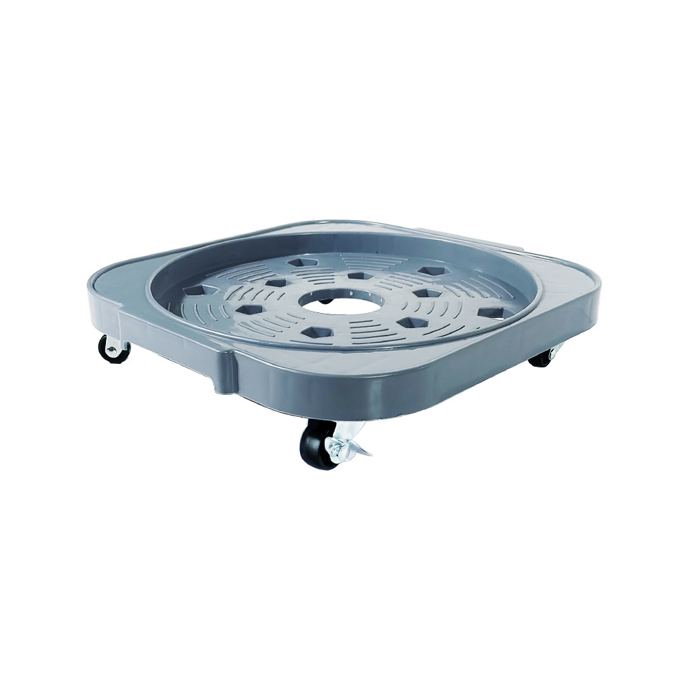 Plastic gas tray, wheeled storage rack, movable flower pot, round water bucket stand, old-fashioned gas cylinder base Item Picture