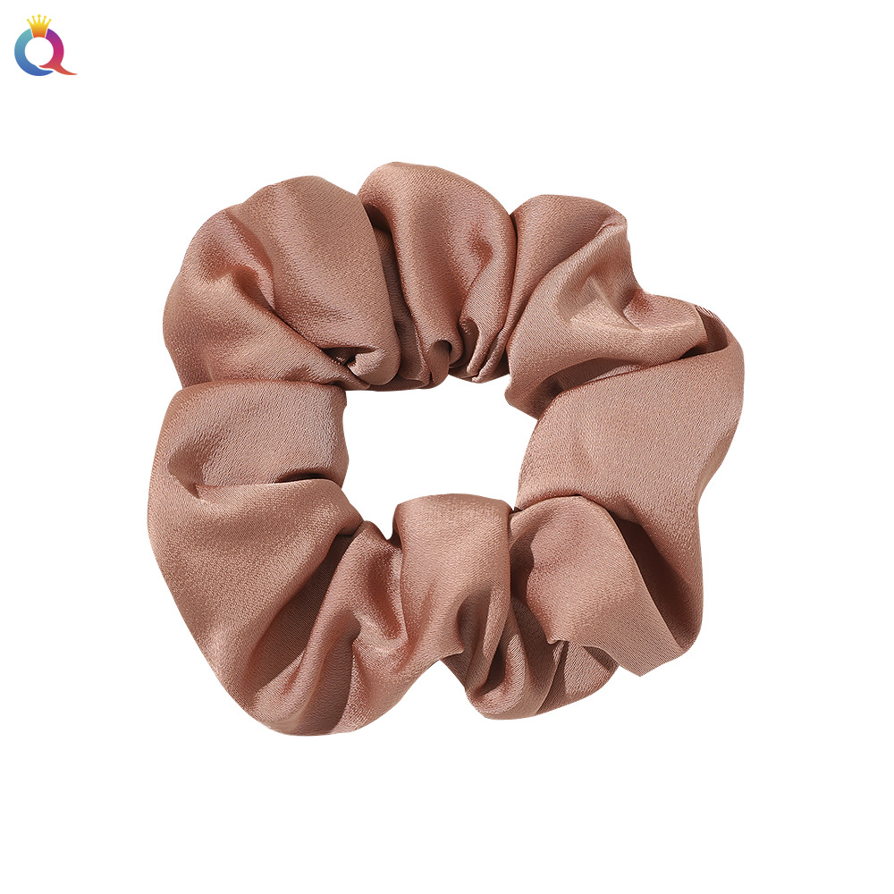 Qiyue Korean-style satin smooth large Intestine Hair ring - A simple and versatile solid color large intestine ring for Korean girls Item Picture