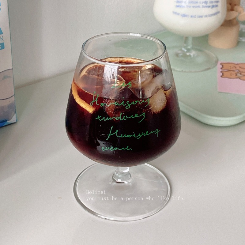 Bolimei Korean InS-style glass wine glasses, large-bellied wine glasses, juice glasses, home wine glasses, wine Application Scenario