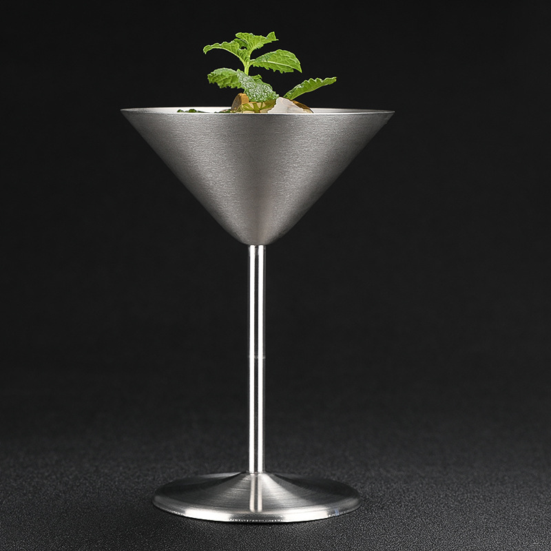 Cross-border 304 stainless steel cocktail cups, creative metal Martini cups, margarita cups, tall ice cream cups full figure