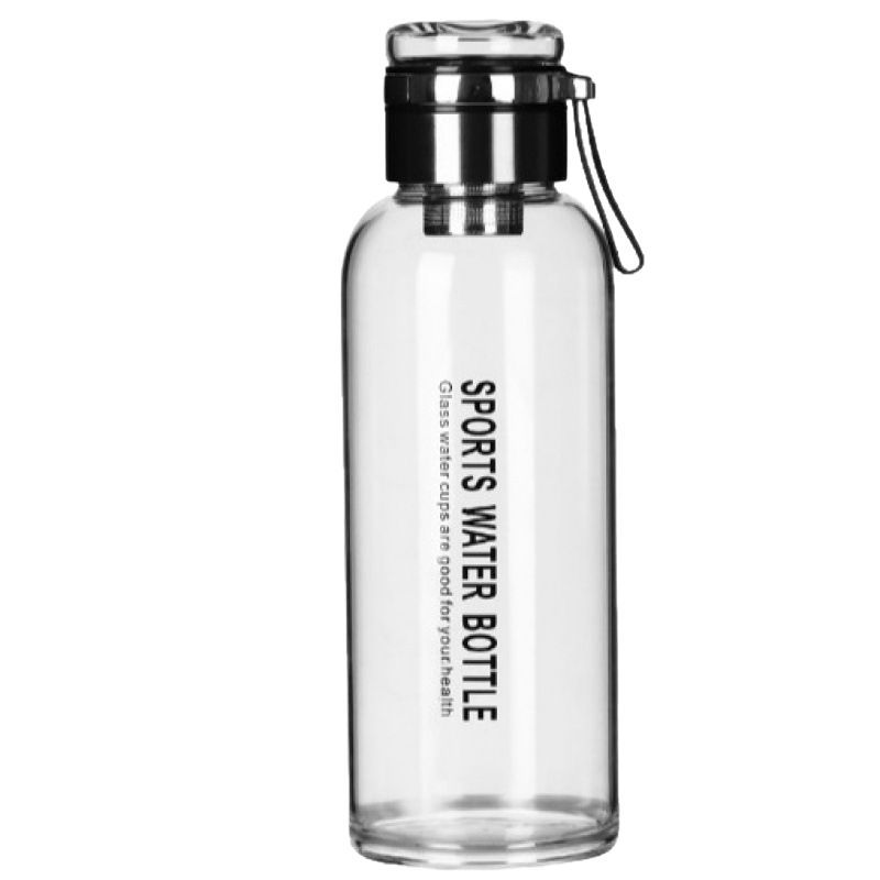 1000ML large-capacity glass cup, double-lid explosion-proof men's model, high appearance level tea brewing cup, outdoor portable water cup, heat-resistant Item Picture