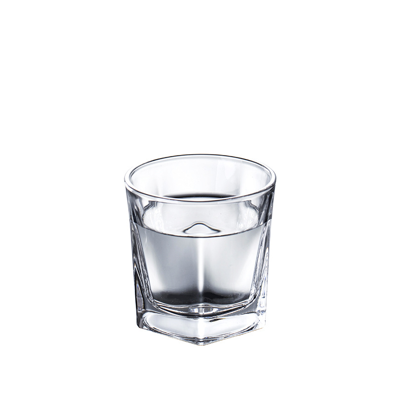 Heat-resistant glass cups, household tea brewing and drinking cups, pentagonal bar and restaurant geometric dining cups, beer and spirits foreign wine glasses Item Picture