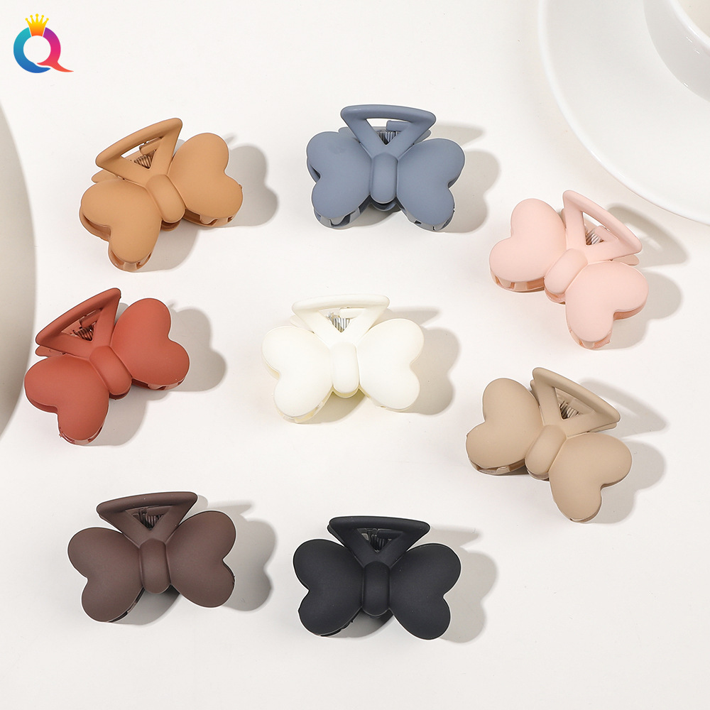 Qiyue Cross-border frosted hair clips, simple small grab clips, versatile shark clips, bow, updo grab, children's hair accessories wholesale full figure