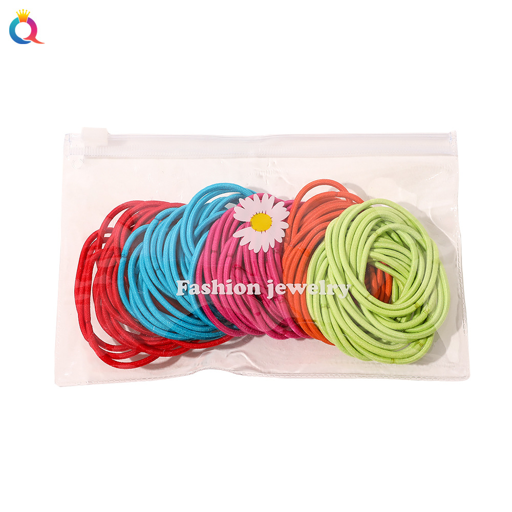 Qiyue Dongdaemun, South Korea, black and simple hair tie bag hair band, cross-border elastic rubber band hair tie sleeve hair accessory for women Item Picture