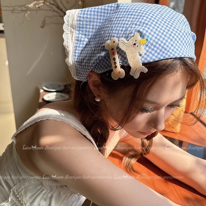 2 cartoon dog hair clips, cute animal rabbit and bear hair clips, ins high-end side clip hair accessories Specification drawing
