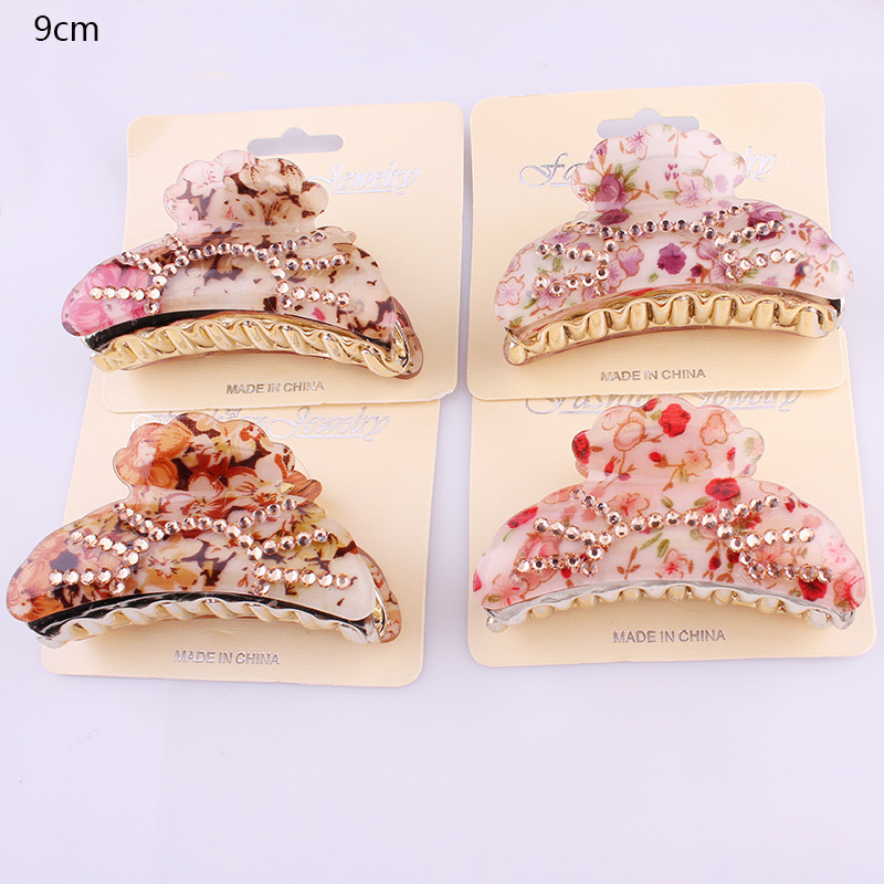 Qiyue Hair Accessories, large hair clips, acrylic acetate, Korean version bow, Large Lady's small polka dot leopard print grabber B1-5 Item Picture