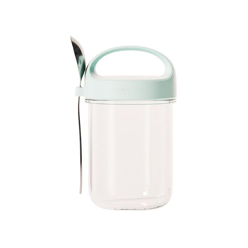 Yogurt cup, glass wide-mouth sealed jar, overnight oatmeal cup, milkshake cup, cereal breakfast cup with spoon Application Scenario