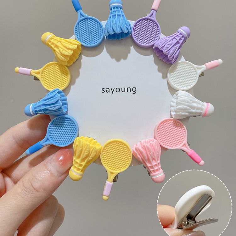 Creative and funny badminton children's hair clips, girls' side bangs clips, little girls' hair accessories, hair clips, headwear wholesale details Picture