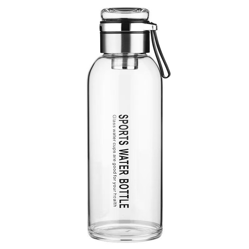 Large-capacity 1000ml ton-ton water cup, tea-water separation cup, sports and fitness summer glass water cup, water bottle for cross-border Item Picture