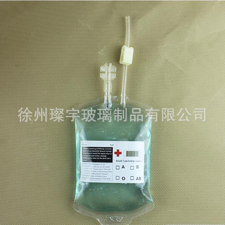 Halloween Blood Bag, Drink Bag, Juice, Energy Bag, Vampire Diary, Bloodbag, blood bag, double-tube drink bag Specification drawing